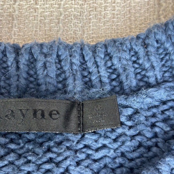 Jenni Kayne Everyday Sweater Blue 100% Cotton Crew Neck Medium Preppy Coastal - Picture 3 of 9
